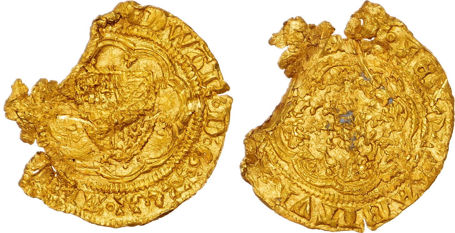 Edward III (1327-1377) Quarter Noble, fourth coinage, pre-treaty period (1351-61).