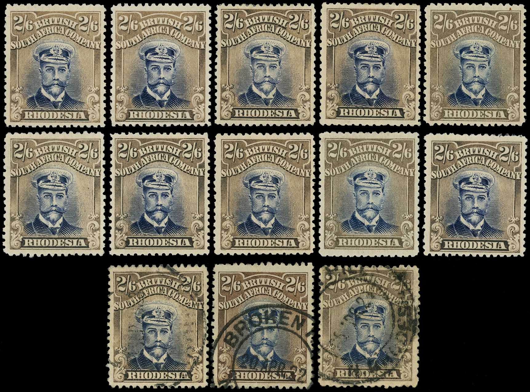 1922-4 2/6d Head Die IIIB, perf 14, white...