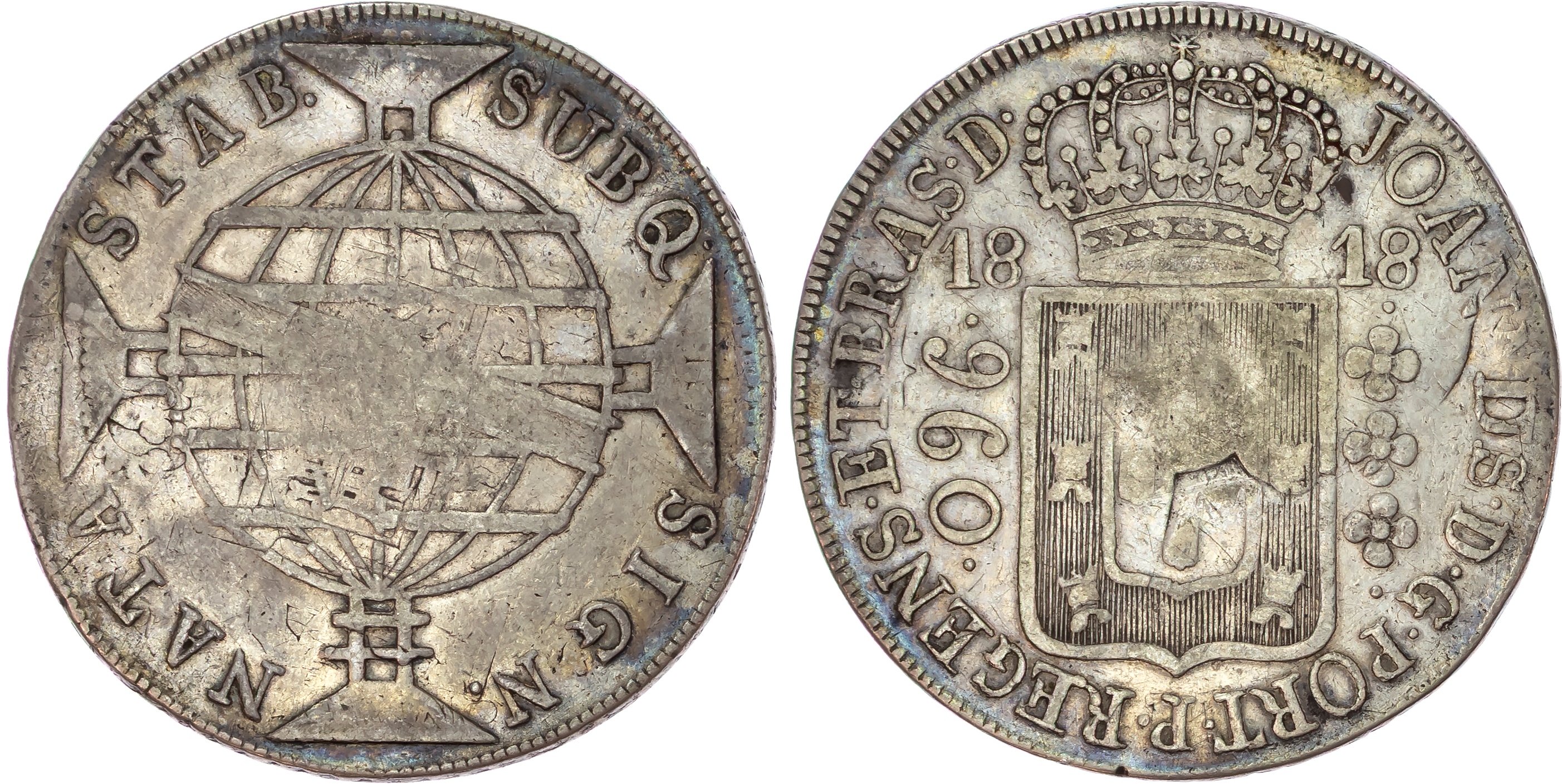Brazil, João VI (1799-1818), silver 960 Réis, 1818 R