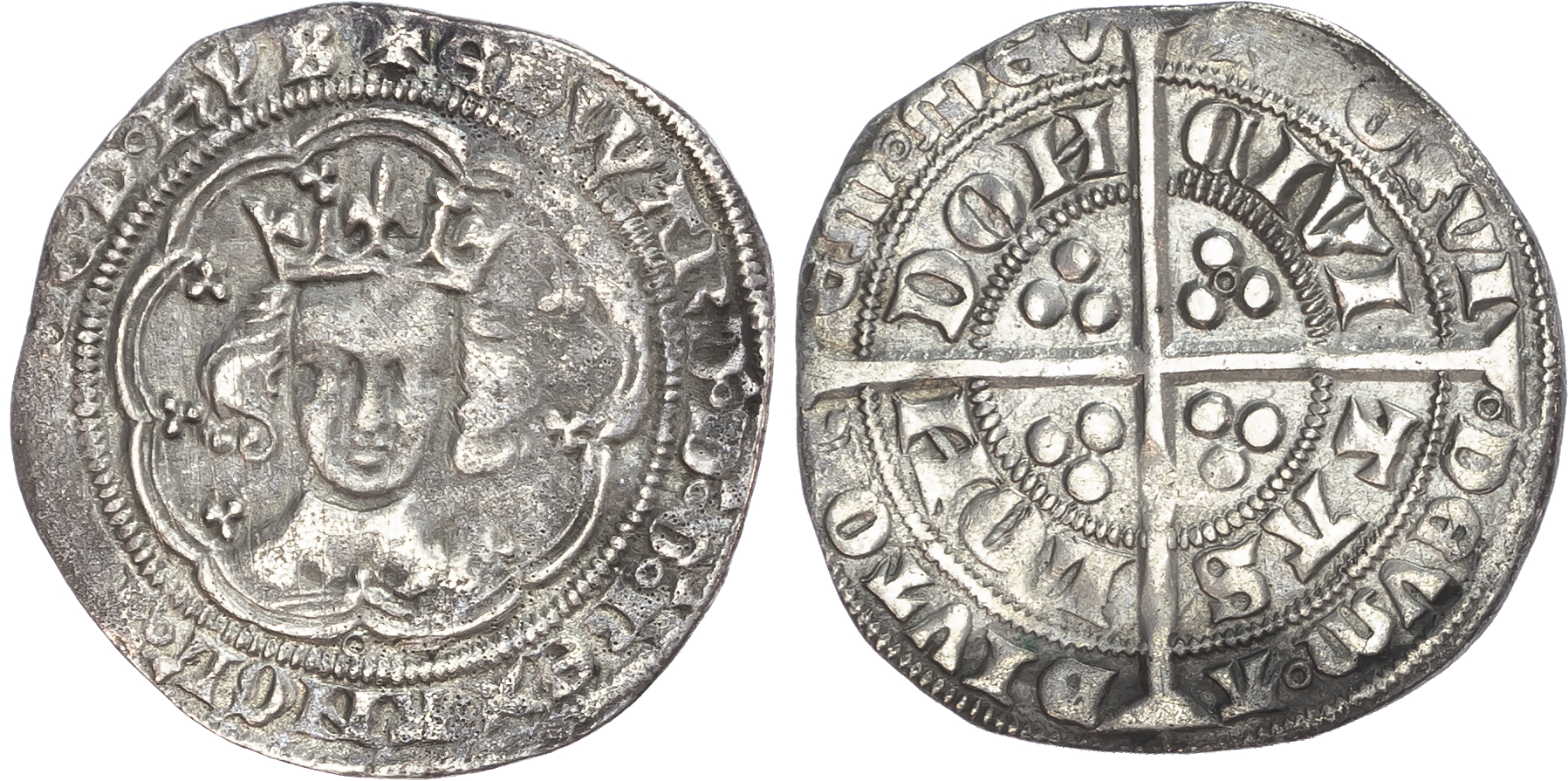 Edward III (1327-1377), Groat, fourth coinage, pre-treaty period, series G.