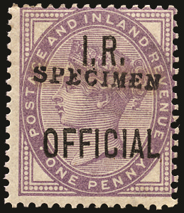 SGO3as 1882 1d Lilac, Die II (I.R. Official, Bluish-black ink)