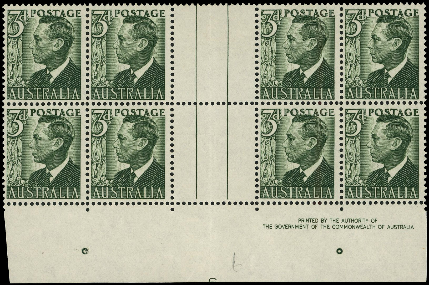 Australia SG 237d Plate 6 block mint