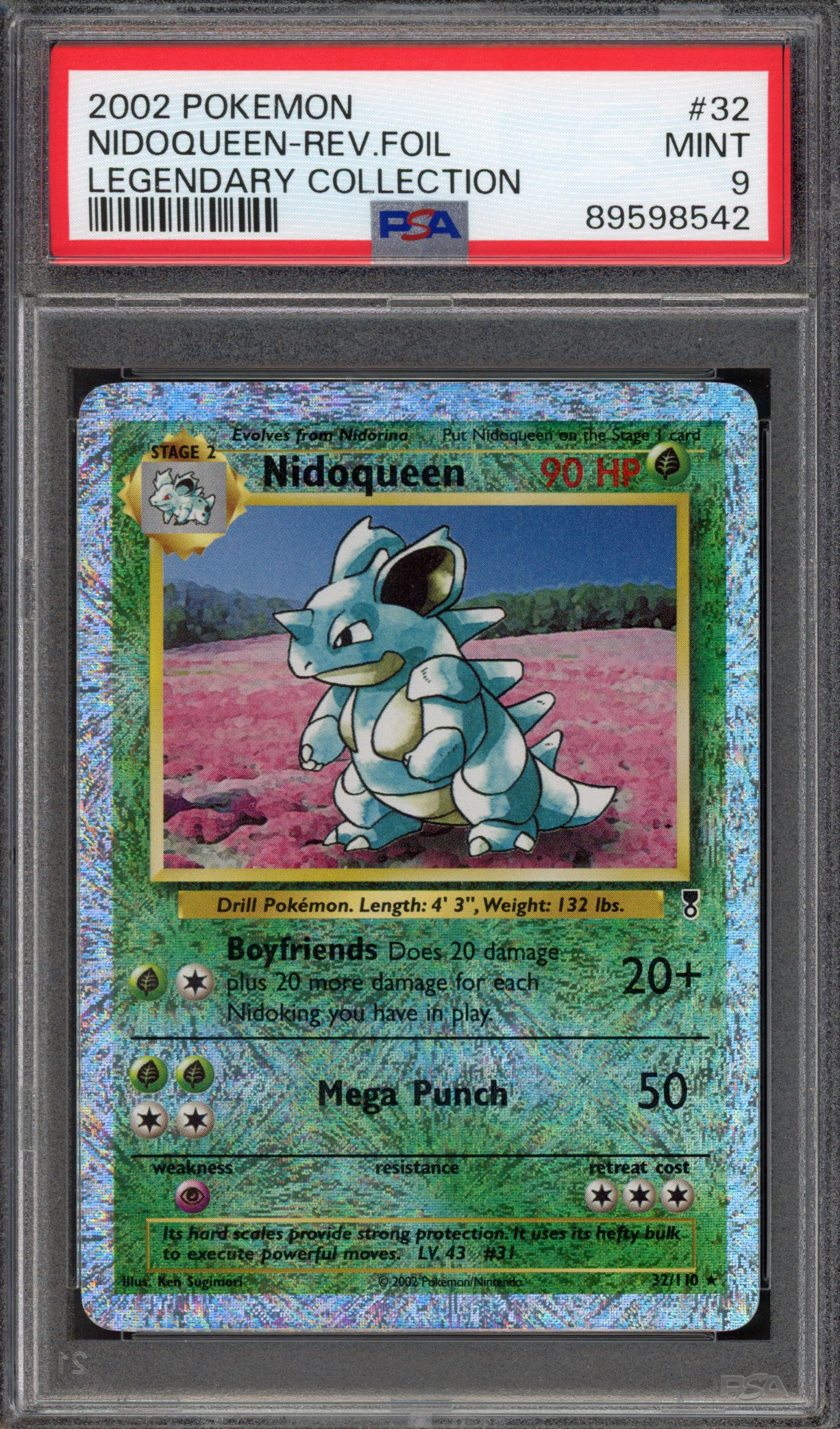 Pokémon TCG PSA 9 Nidoqueen 32 Reverse Foil, Legendary Collection