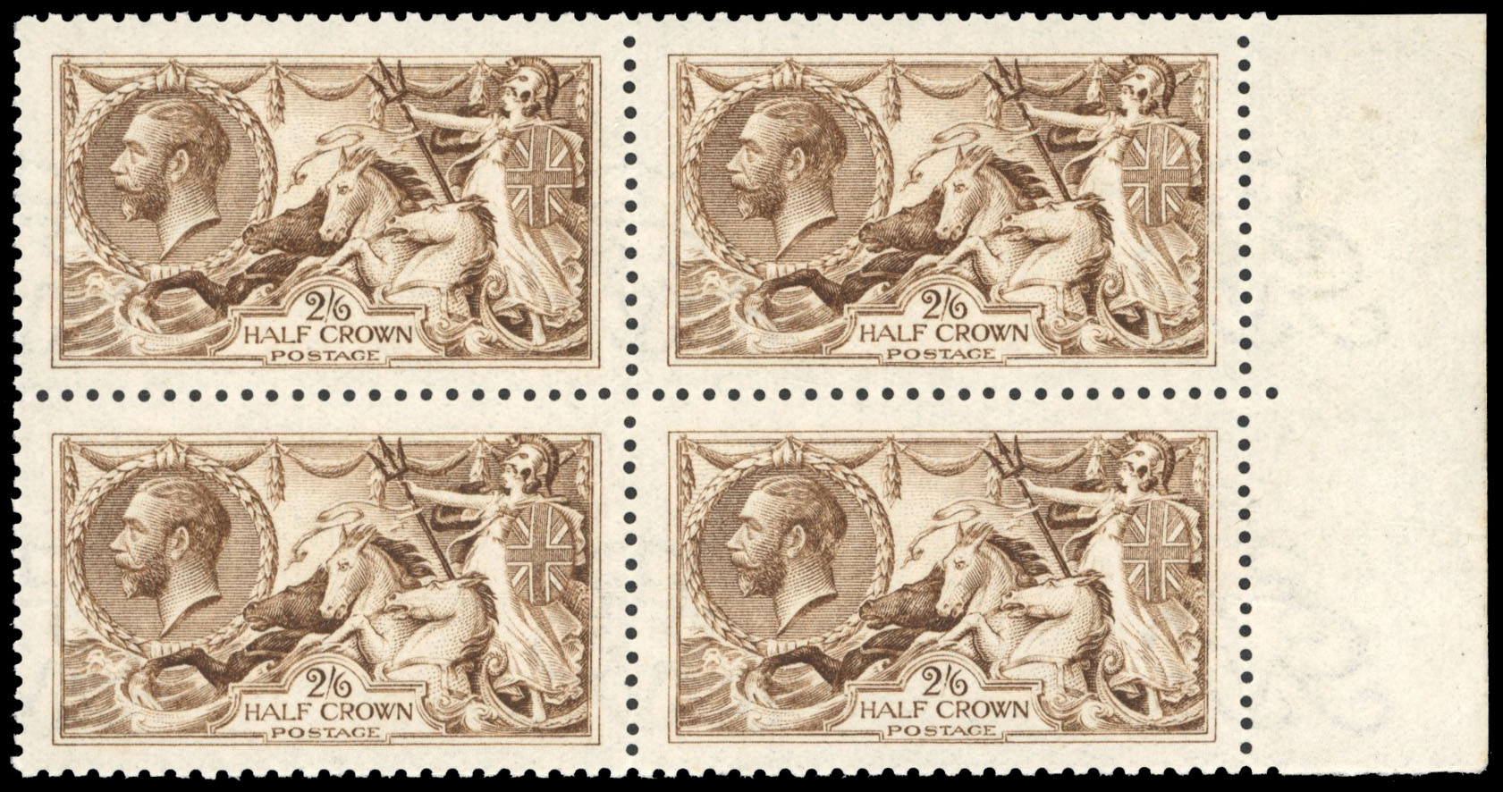 GB SG 406wj 1915 2s6d watermark reversed block mint