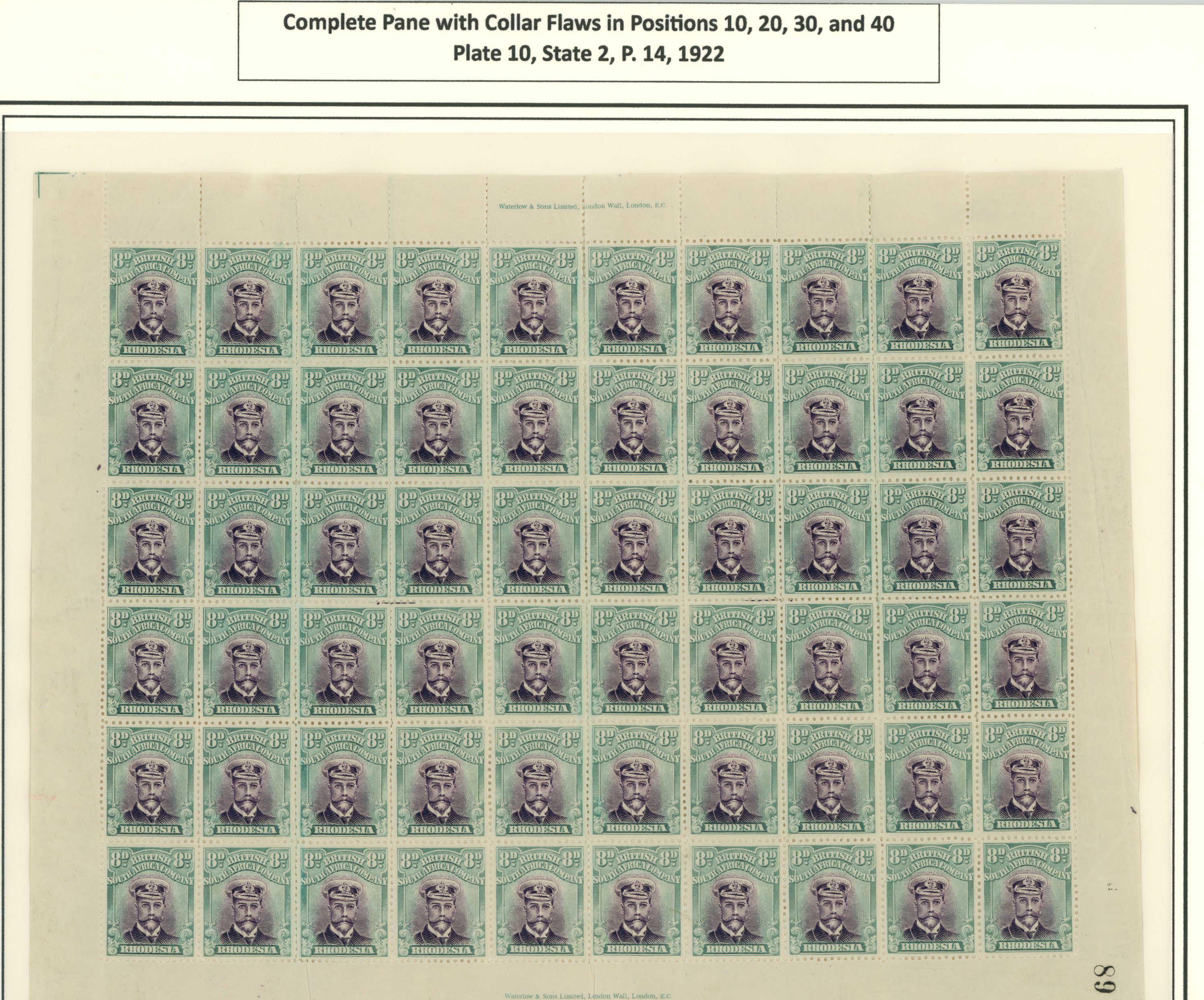 1922-4 8d Head Die IIIB, perf 14, white...