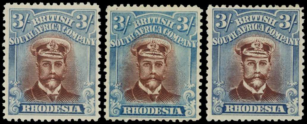 1922-3 3/- Head Die IIIB, perf 14, white...