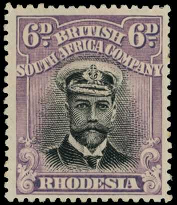 1913-7 6d Head Die I, perf 15. Mint example...