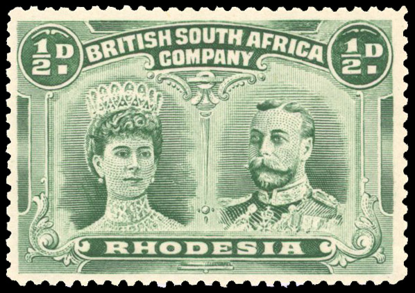Rhodesia 1910-13 ½d bluish green perf 14 unmounted