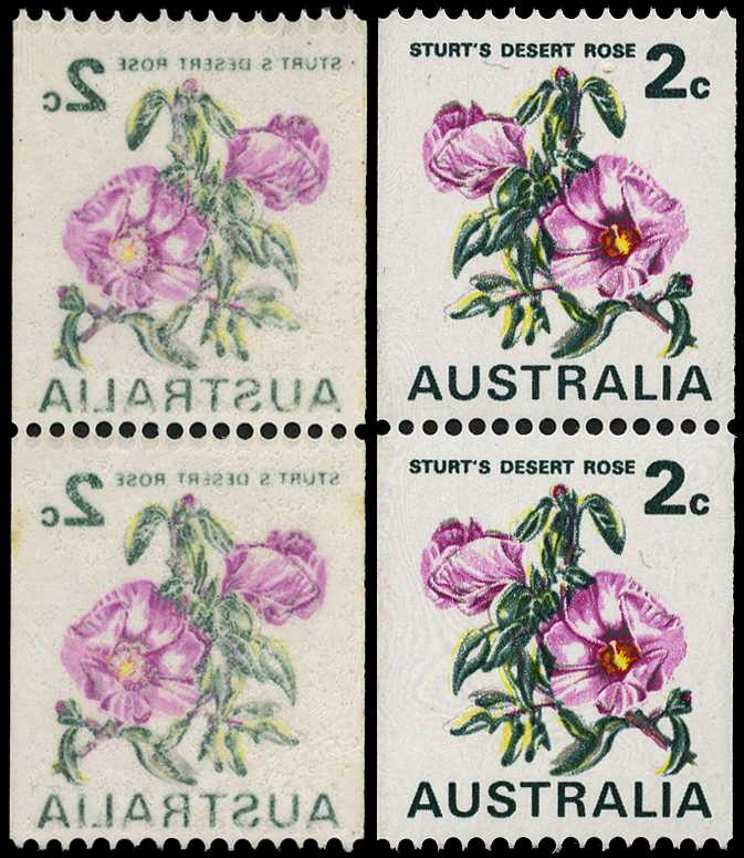 1970 2ct Sturt's Desert Rose coil pair,...