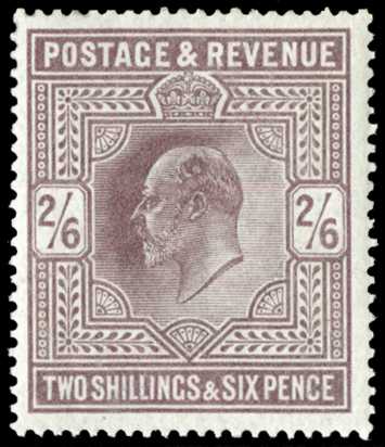 1911 2s6d pale dull reddish purple. Very fine...