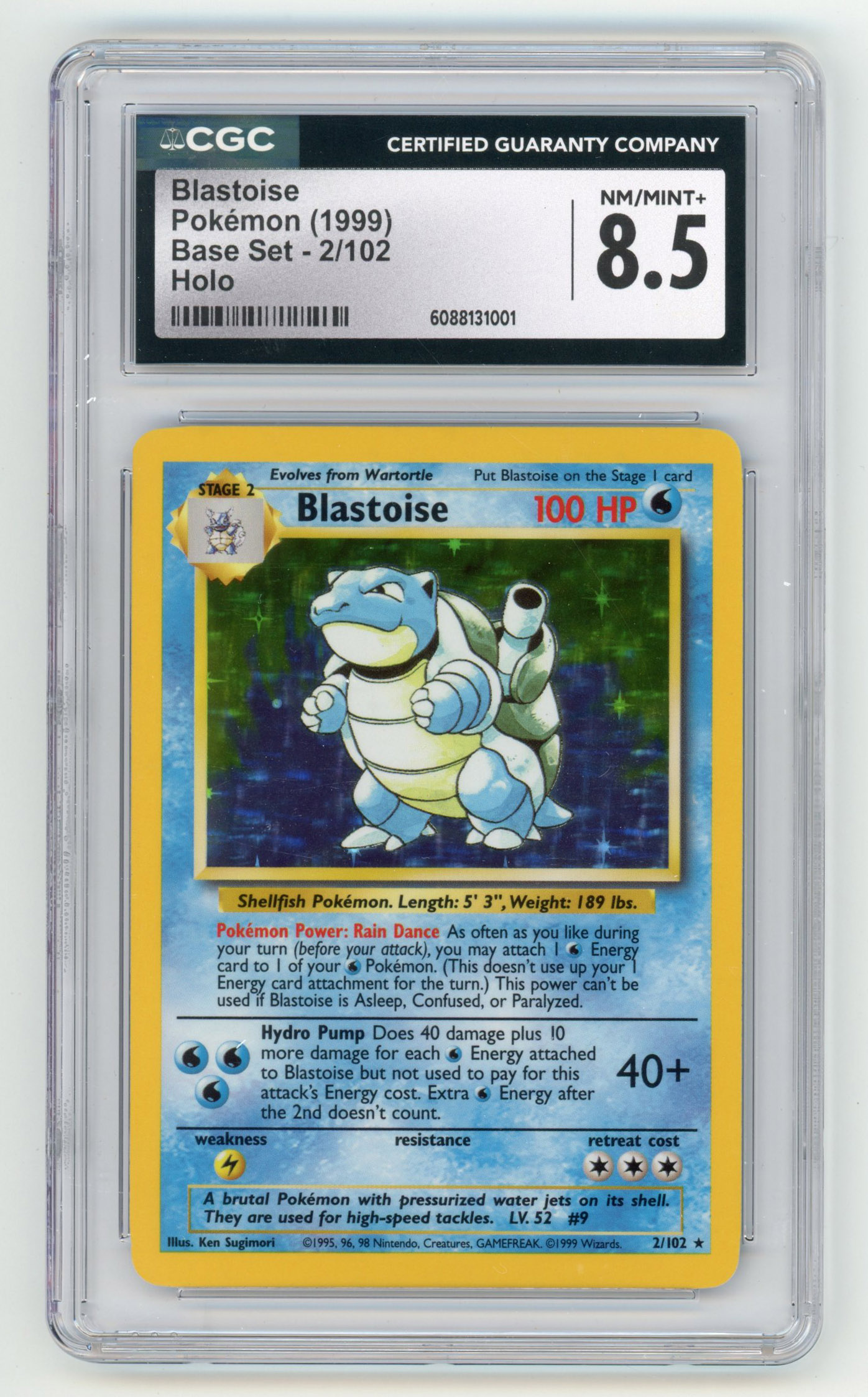 CGC 8.5 Blastoise Holo #2 - Base Set Unlimited