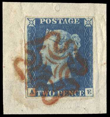 1840 2d Blue Pl.1. Very fine used four...