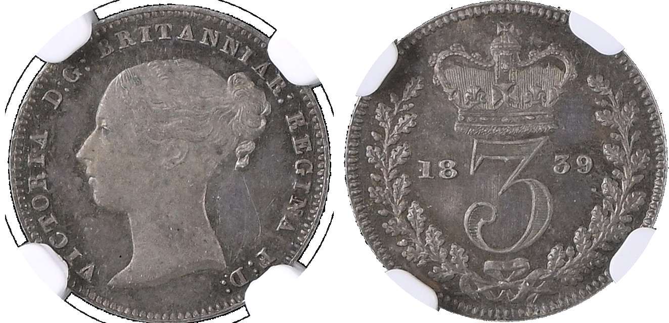Victoria (1837-1901) Proof Maundy Threepence, 1839.
