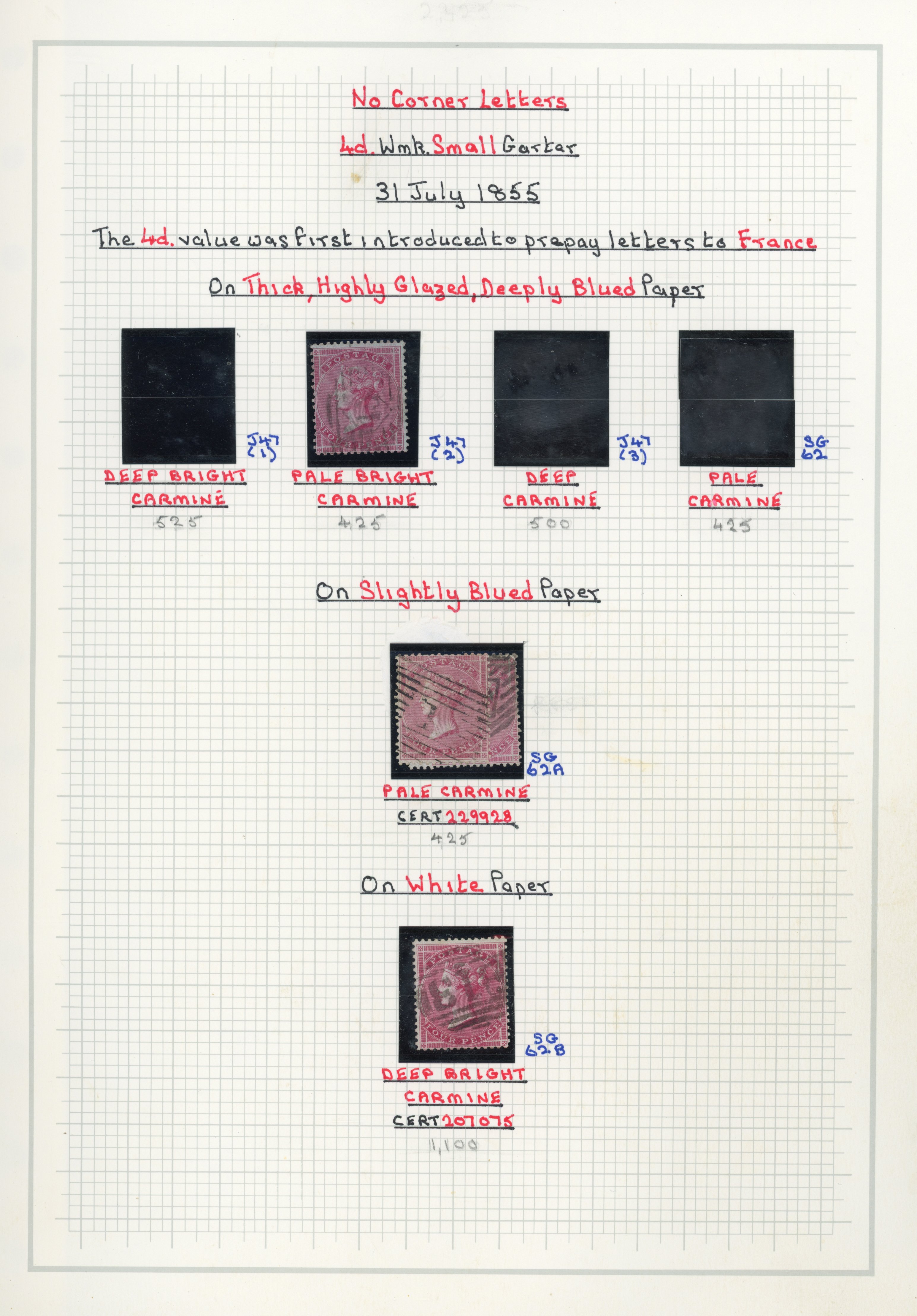 GB 1855-57 used collection on pages, SG 62/73b