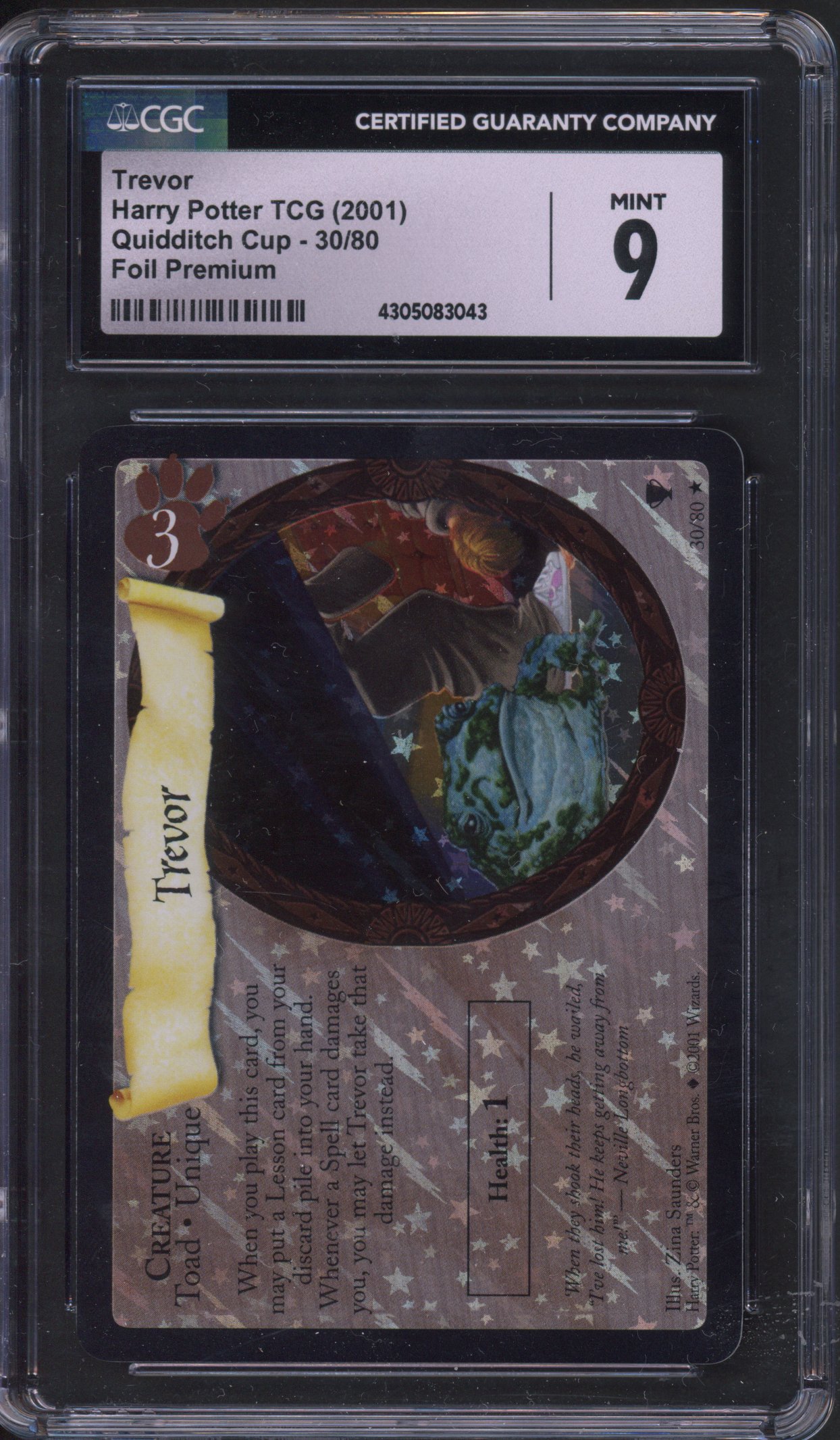 Harry Potter TCG - CGC 9 Trevor Premium Foil Quidditch Cup #30/80