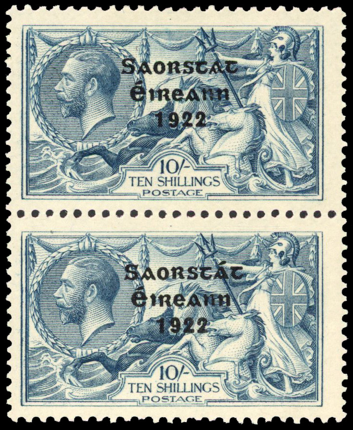 Ireland 1922-23 10s dull grey-blue error No Accent