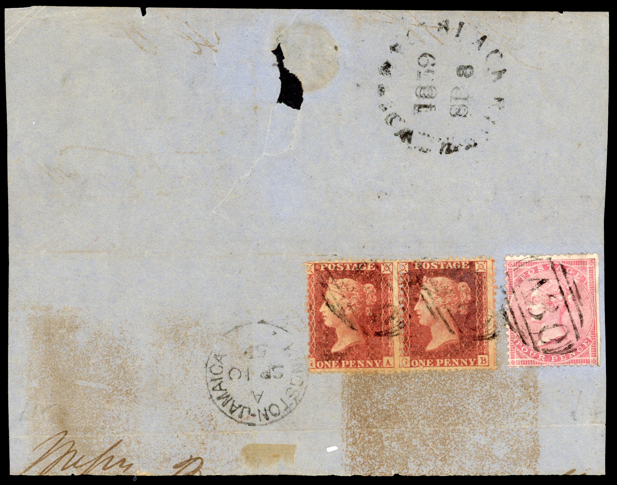 GB Used Abroad SG Z26-27 on piece 