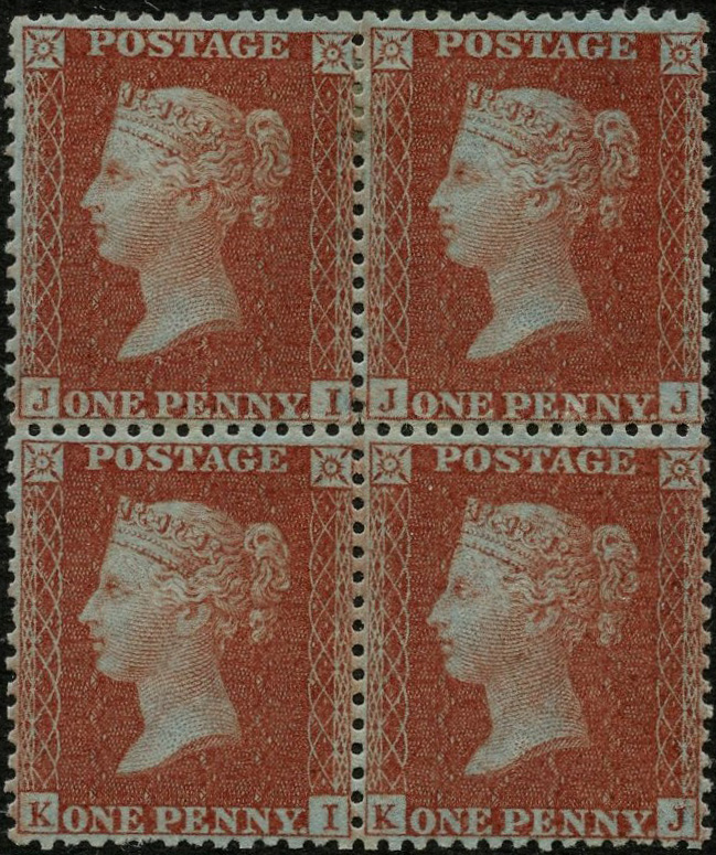 Great Britain SG 29 var mint block of four 