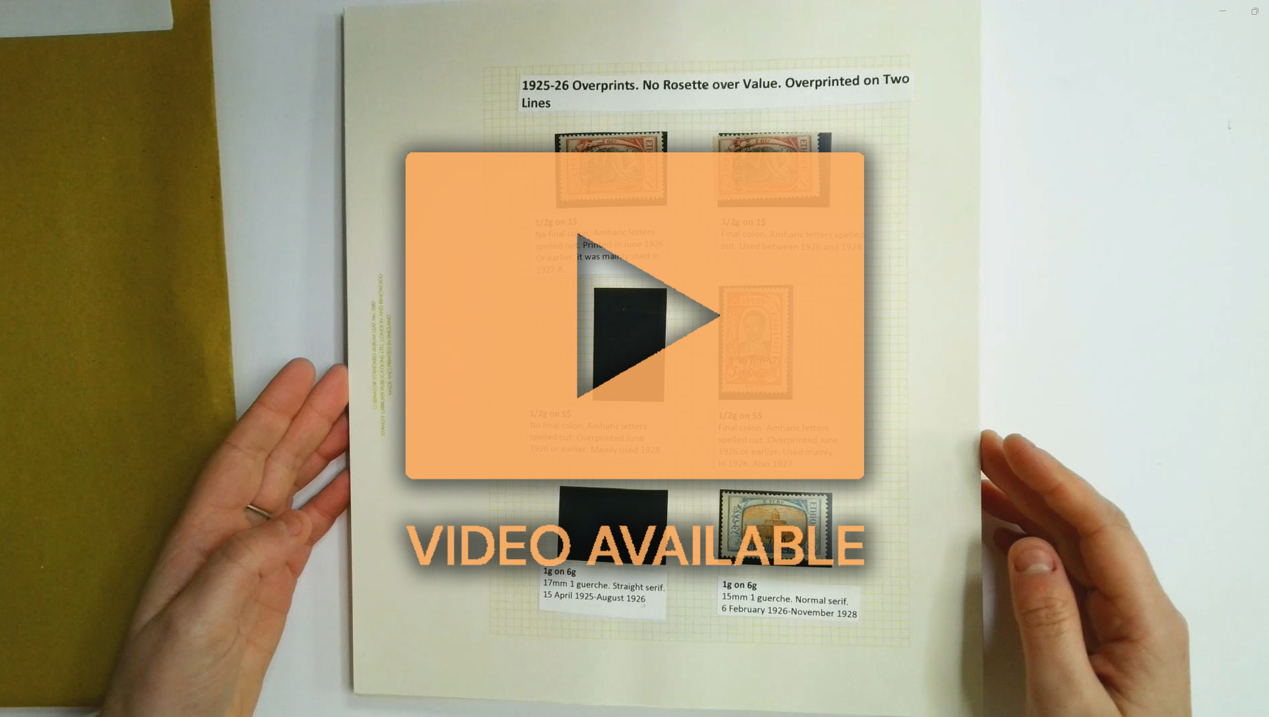 Ethiopia 1919-27 Animals and Rulers specialised collection