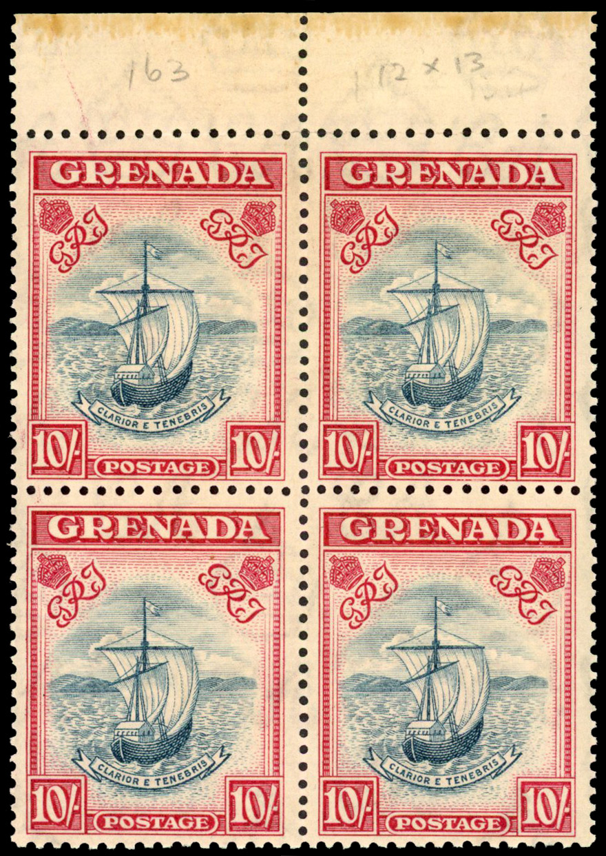 Grenada SG 163 1938 10/- block mint