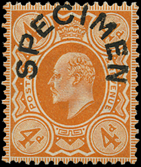 GB SG 241s 1909 4d Specimen