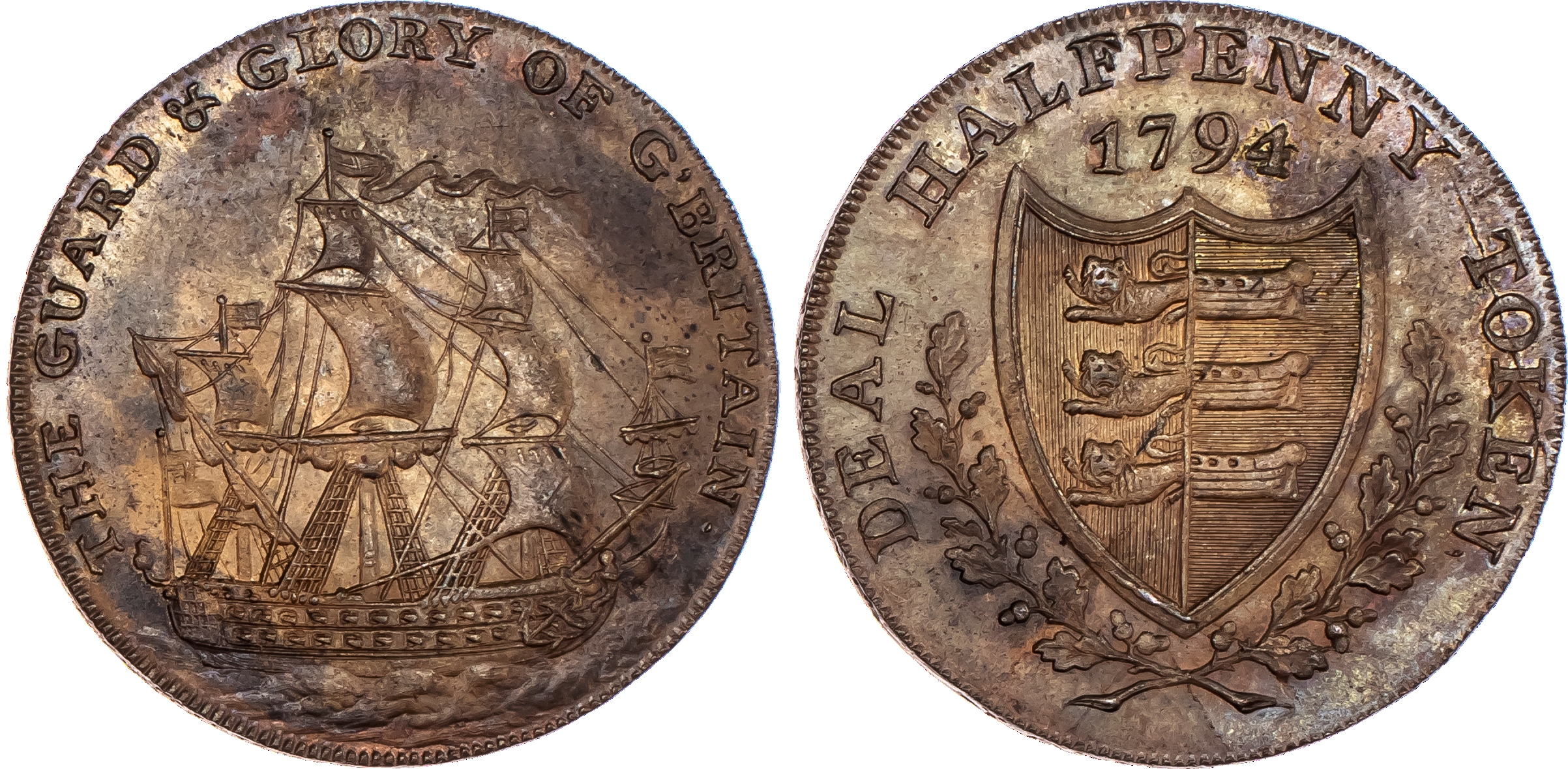 Deal, Richard Long (book-seller) halfpenny...