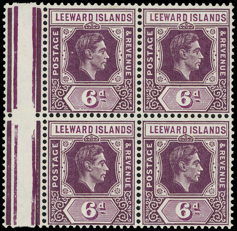 Leeward Islands SG 109ba block mint