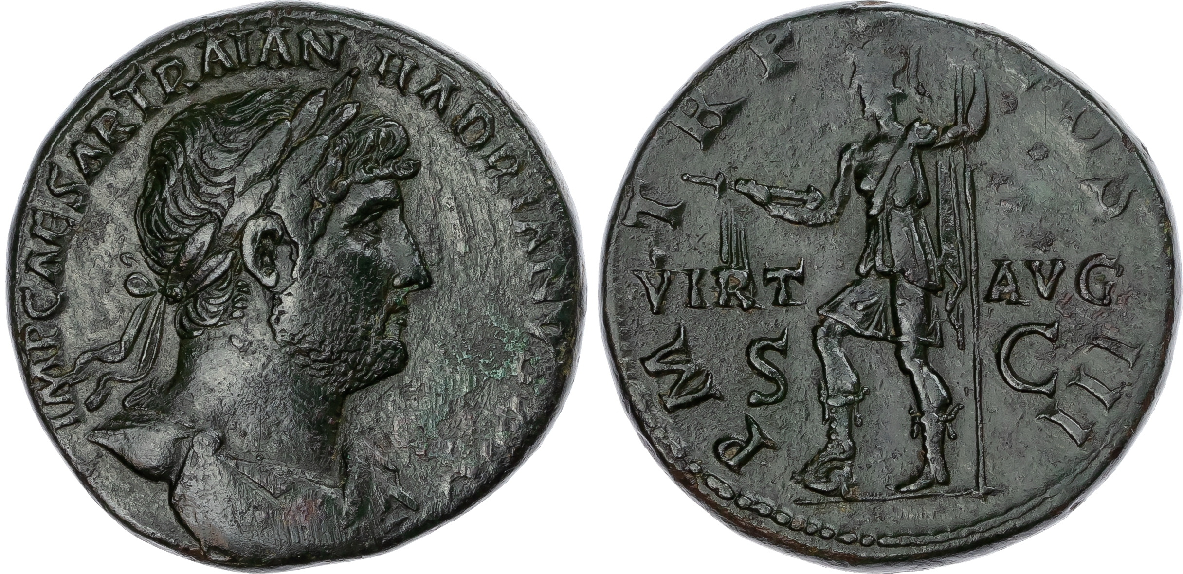 Hadrian (AD 117-138) AE Sestertius, Rome, AD 119-123, 25.30g. 