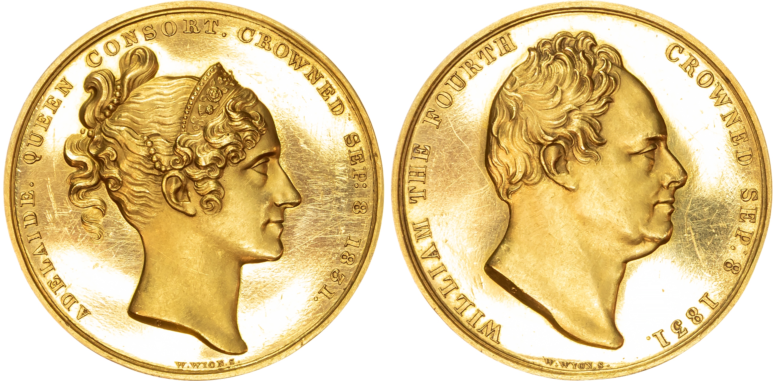 William IV (1830-1837) Coronation, 1831, gold medal (33mm/27.36gm) by W. Wyon.