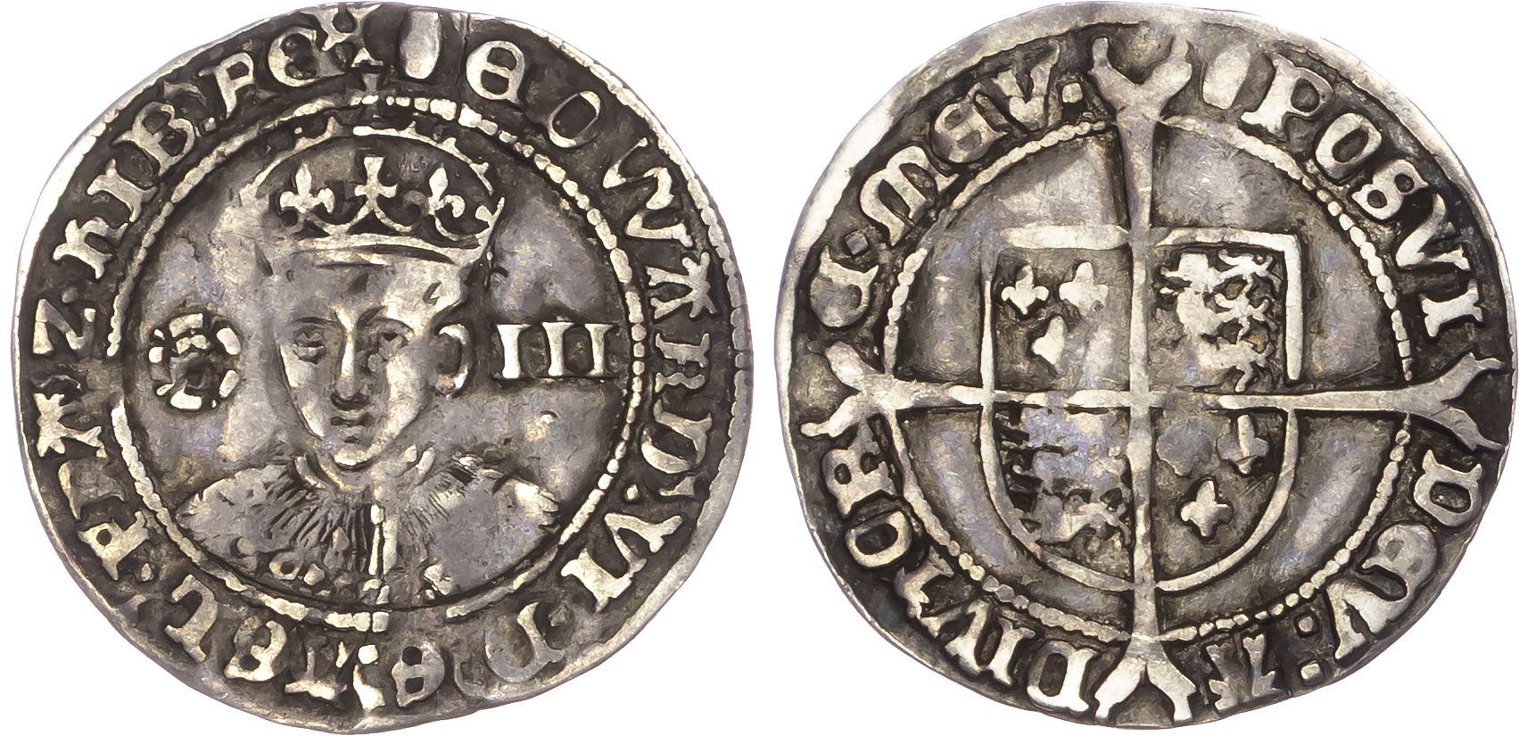 Edward VI (1547-1553), AR Threepence 1.45gm., Third period, Fine issue, mm. Tun.