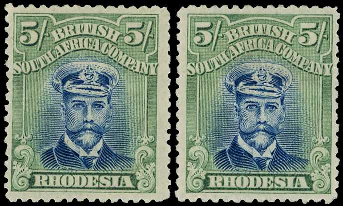 1922-4 5/- Head Die IIIB, perf 14, white...