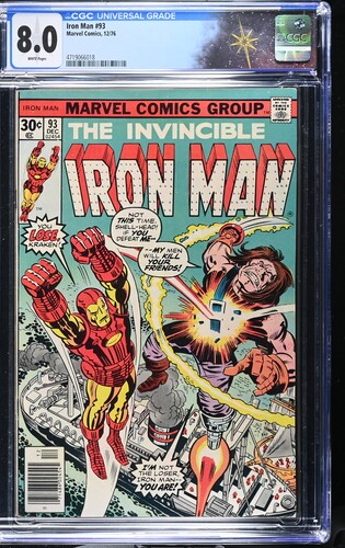 Iron Man #93 CGC 8.0 "Kraken Kills!" (Marvel Comics, 1976) White pages