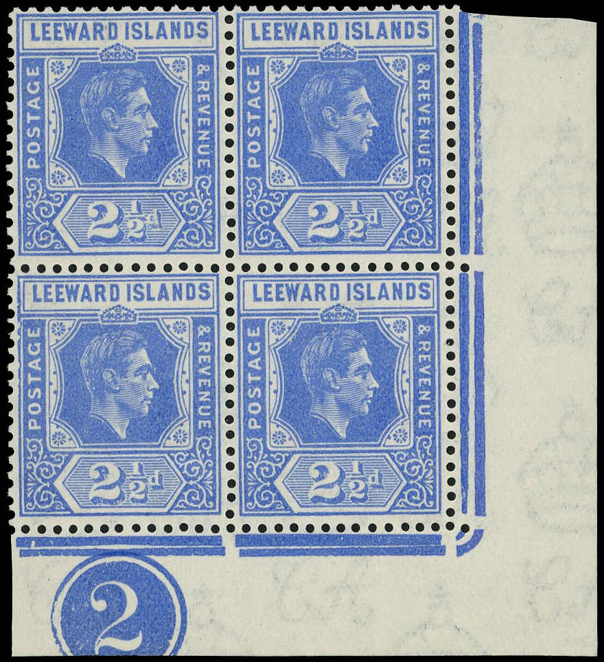 Leeward Islands SG 105ab block mint