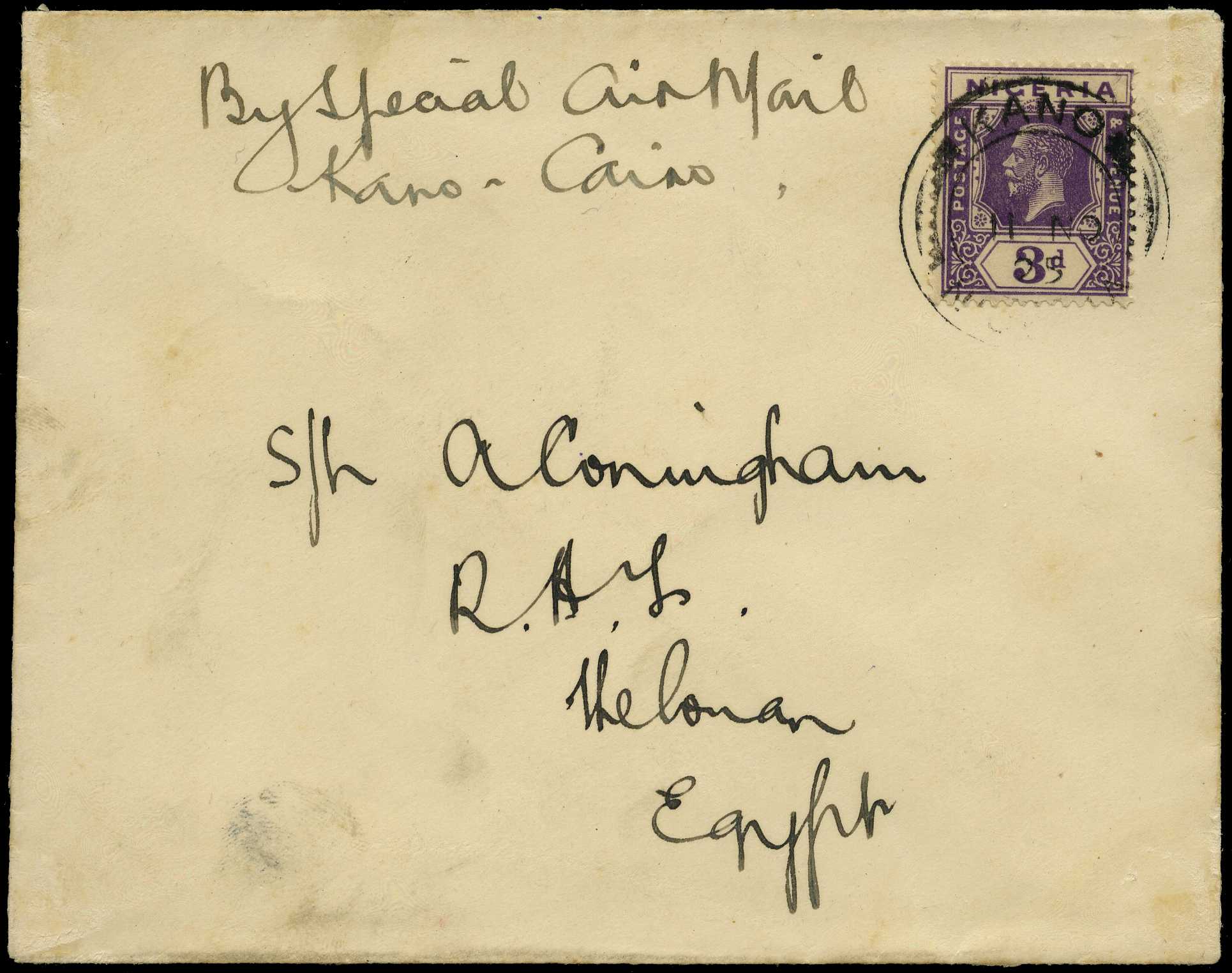 POSTAL HISTORY: 1924 Pair of RAF...