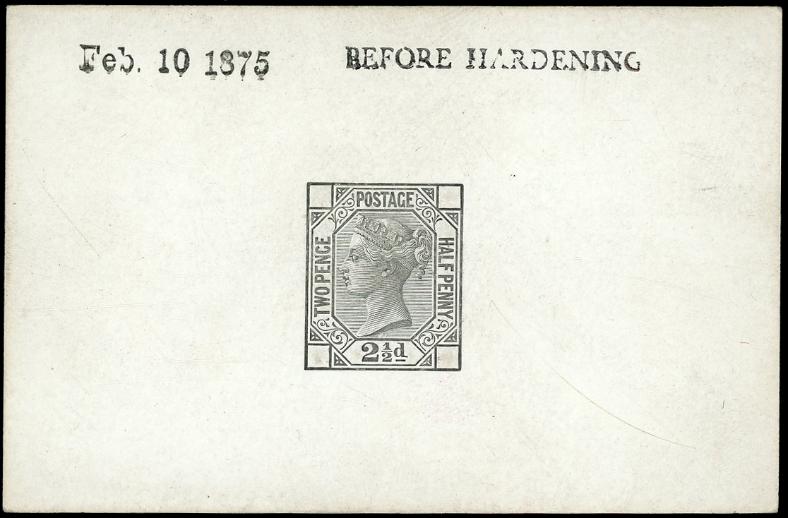 1875 2½d Die proof.