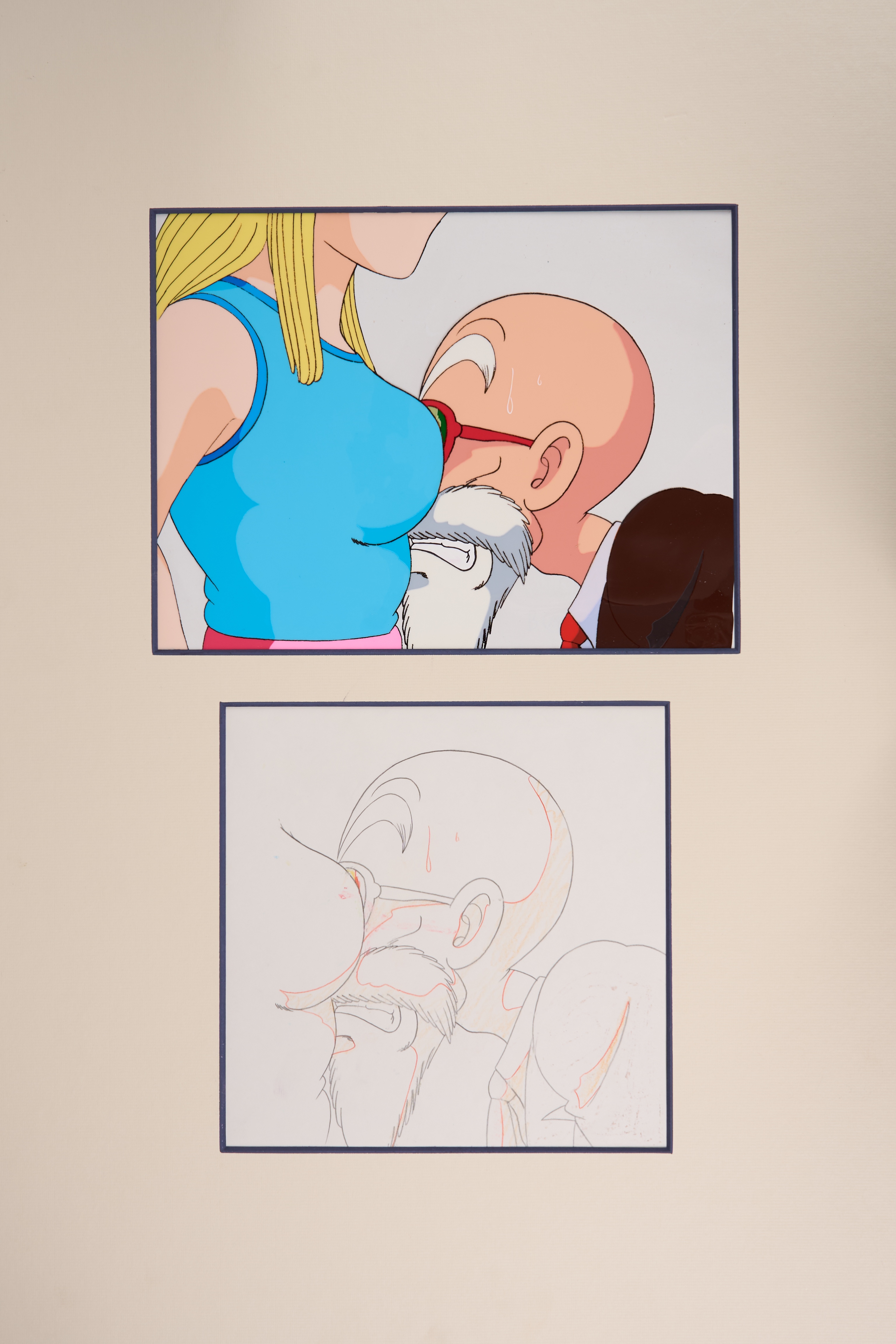 Dragon Ball 'Preliminary Peril' Original Master Roshi Animation Cel And Drawing (Toei Animation, 1995-2003)