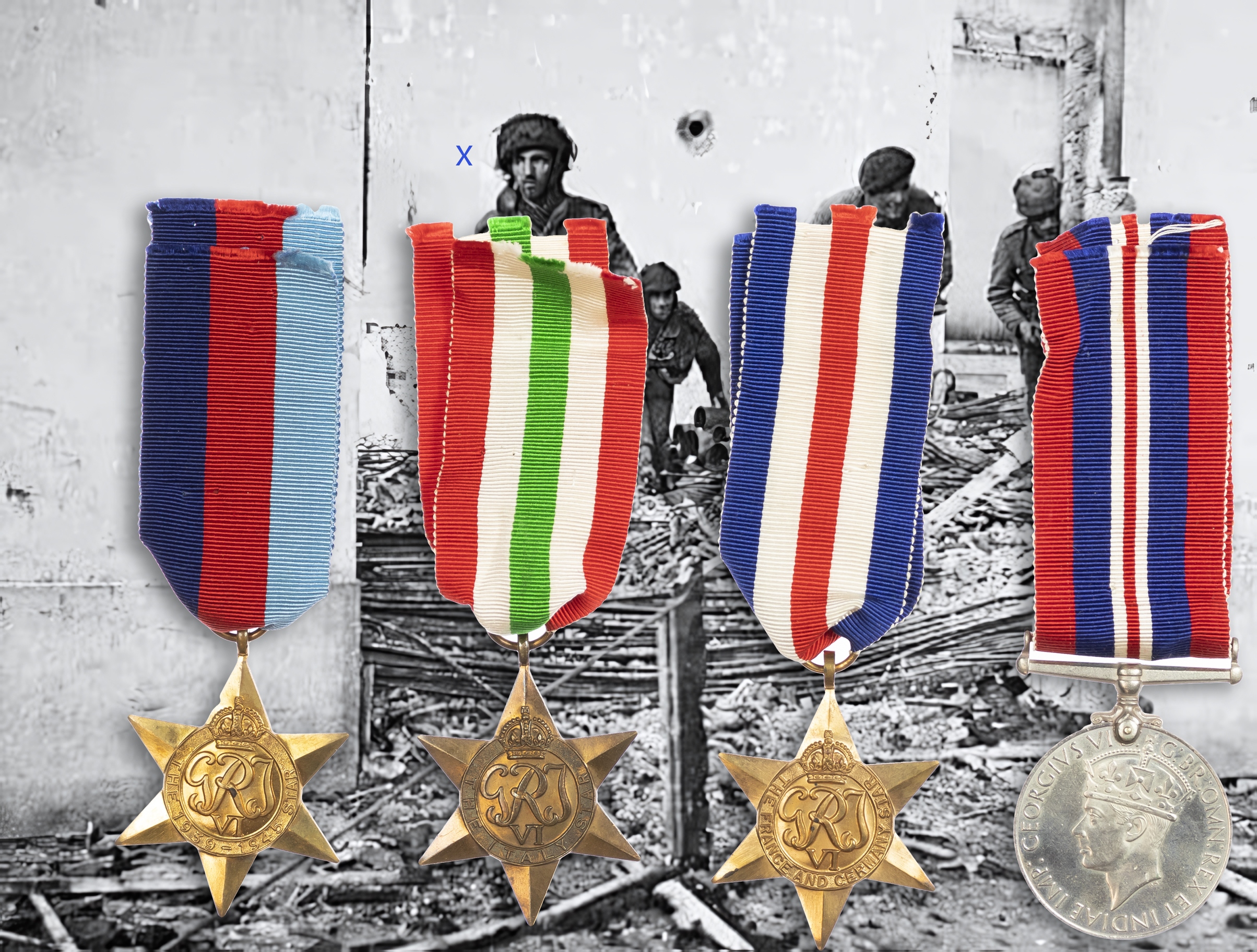 Arnhem Prisoner of War Group of 4 awarded to Private Roland Davies Bridgewater