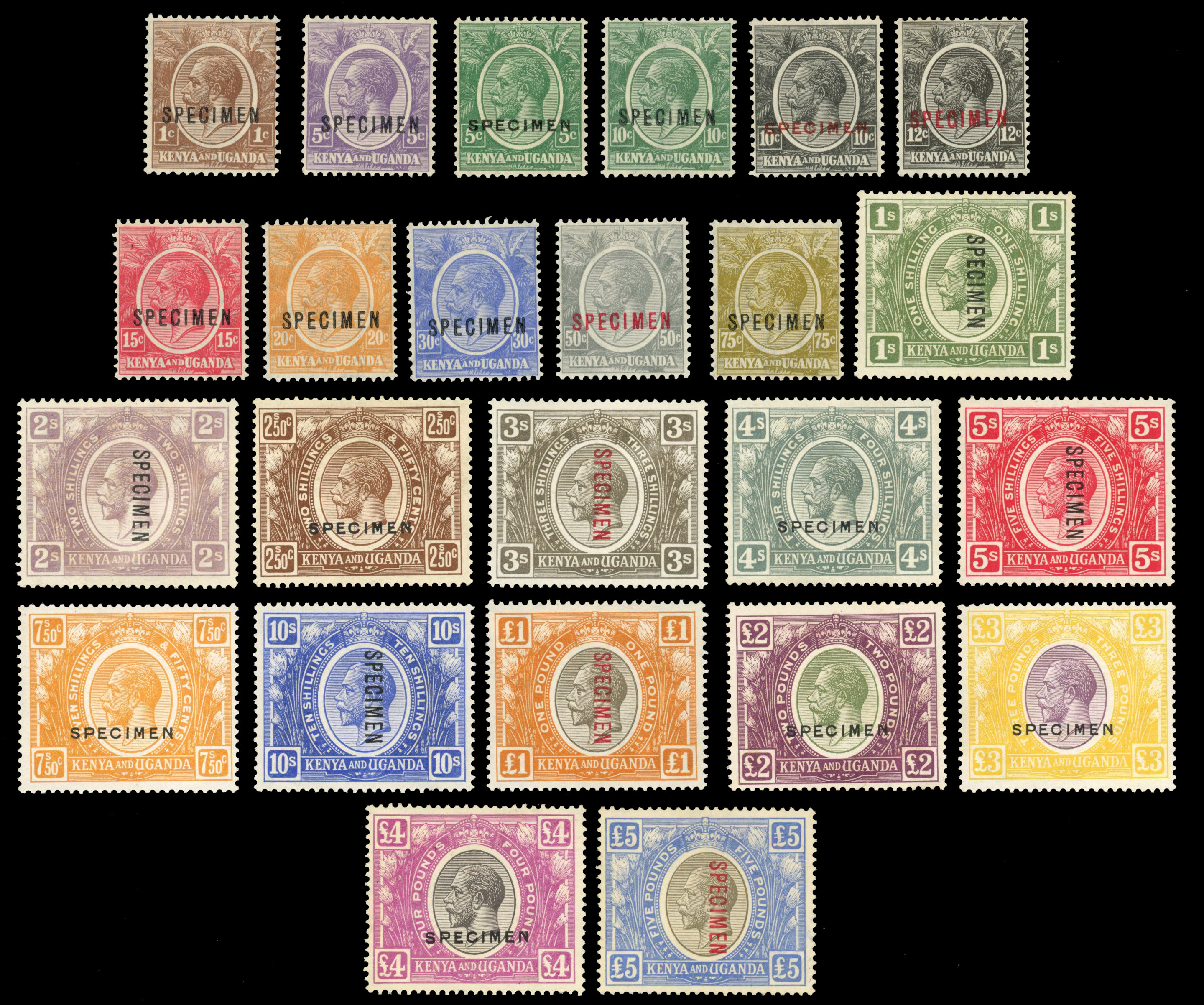KUT SG 76s-99s 1922-7 set to £5 Specimens