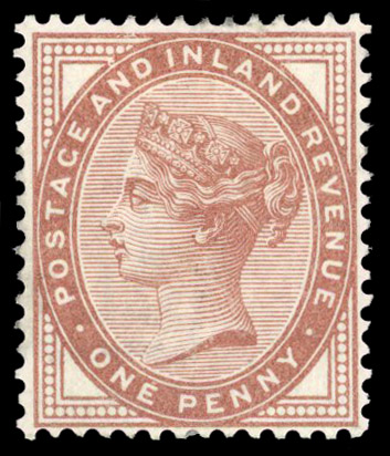1881 1d Lilac (Die II) Colour Trial. Unused perforated example printed in pale red-brown