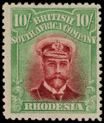 1913-7 10/- Head Die II, perf 14. Large...