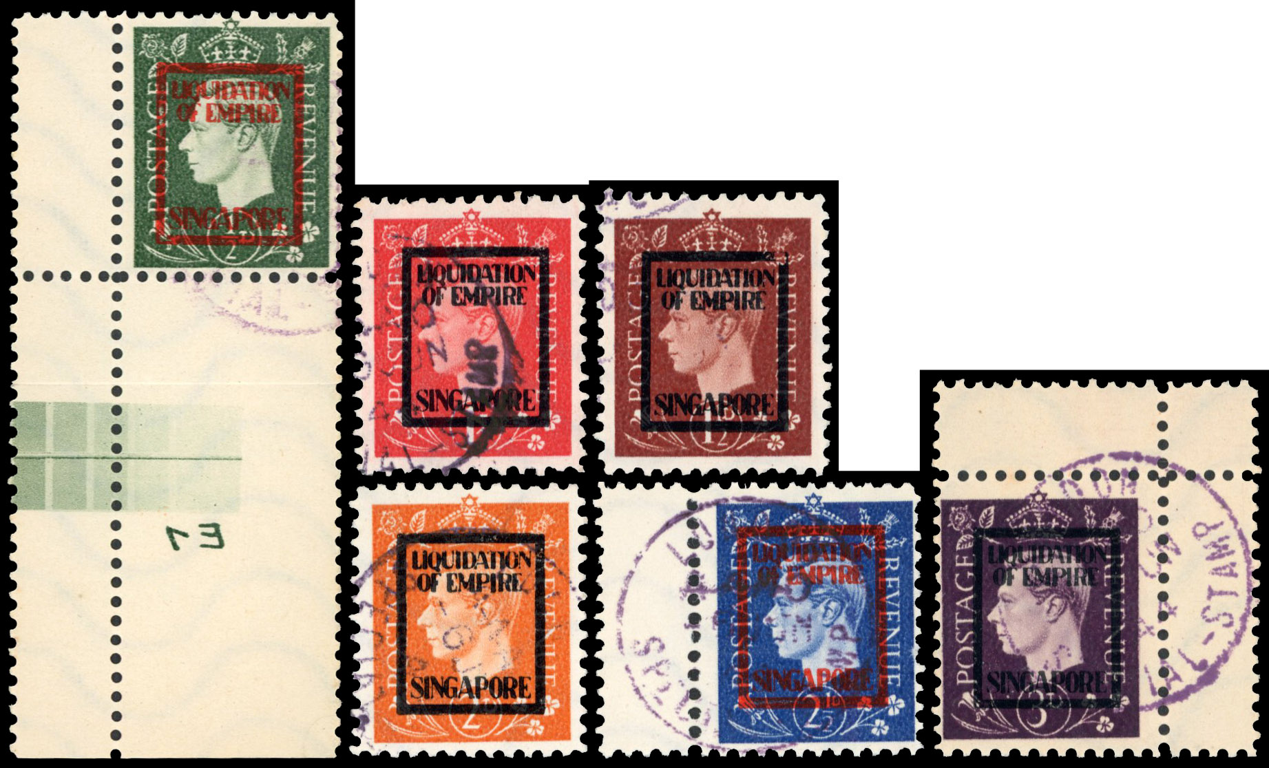 German Propaganda Forgeries; Singapore set 'used'