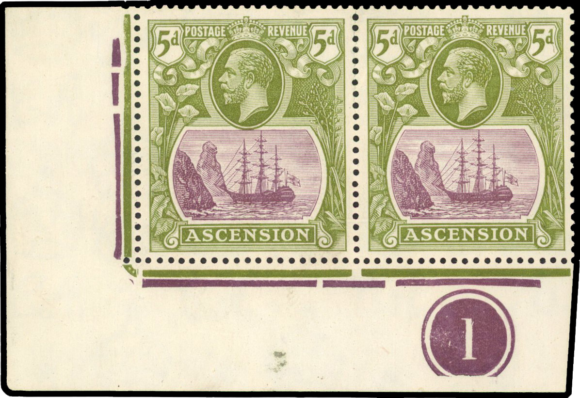 Ascension SG 15dc Plate pair mint