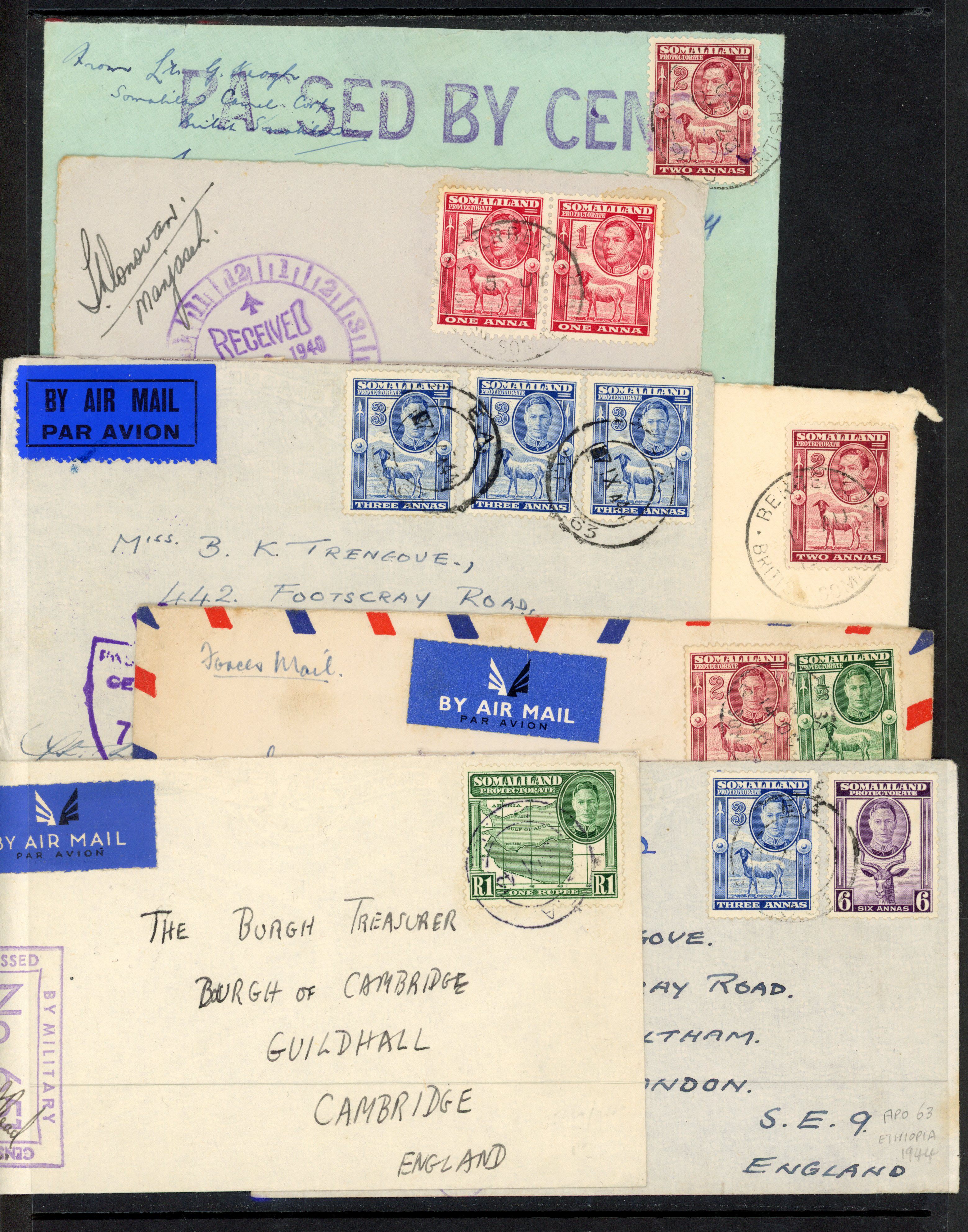 Somaliland 1939-48 covers group