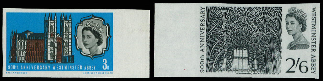 GB 1966 3d-2s6d 900th Anniversary of Westminster Abbey (Ordinary). Superb unmounted o.g. marginal set … SG687/8var