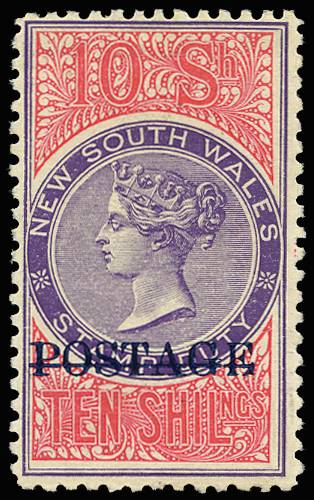 NEW SOUTH WALES SG 277a 1894-1904 10s WMK 59 PERF 11 LPOG