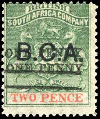 Nyasaland SG 20 1895 1d on 2d trial with double surcharge mint