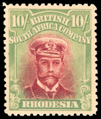Rhodesia 10/- SG 255q variant mint