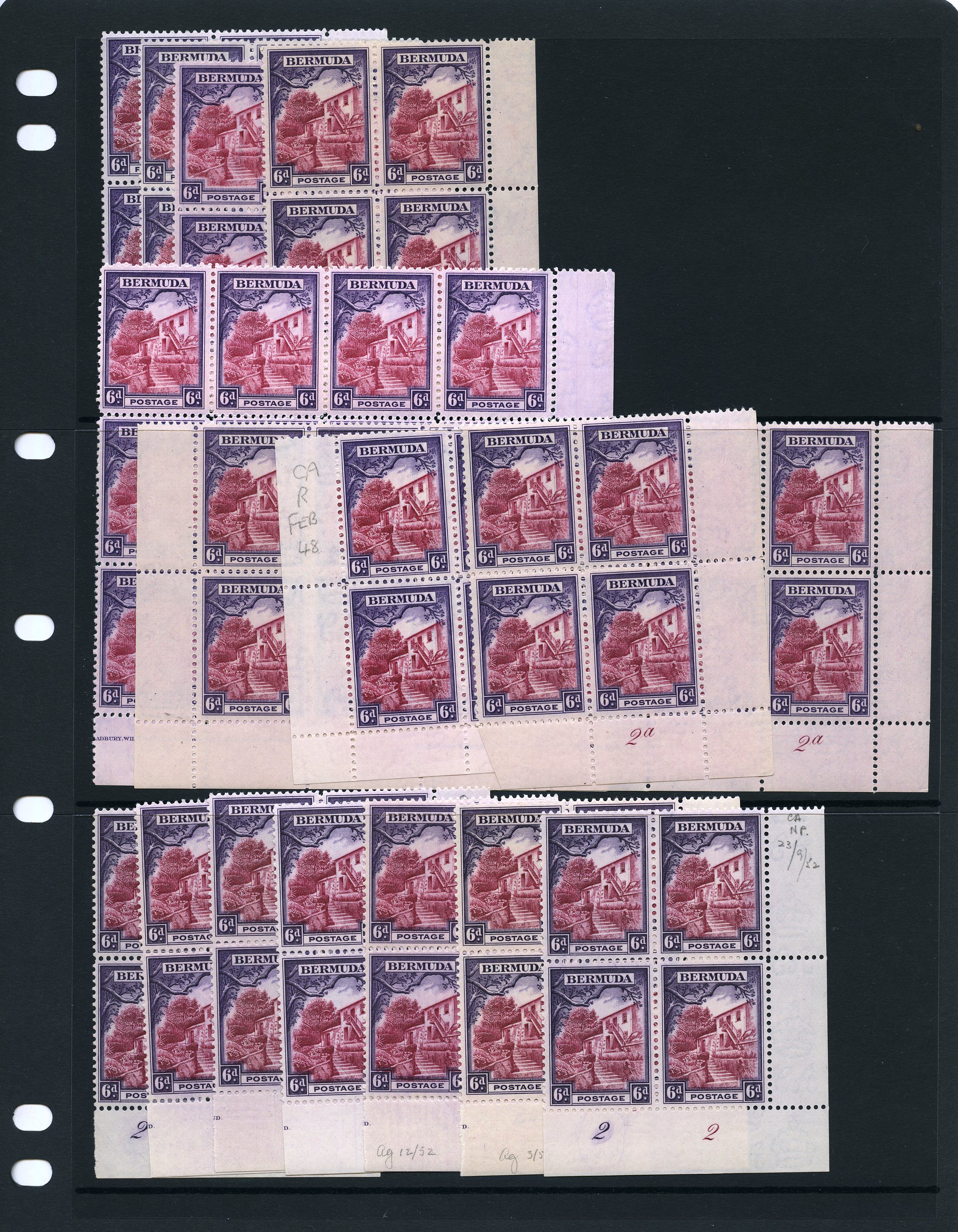 1936-47 Pictorials unmounted o.g. Plate...