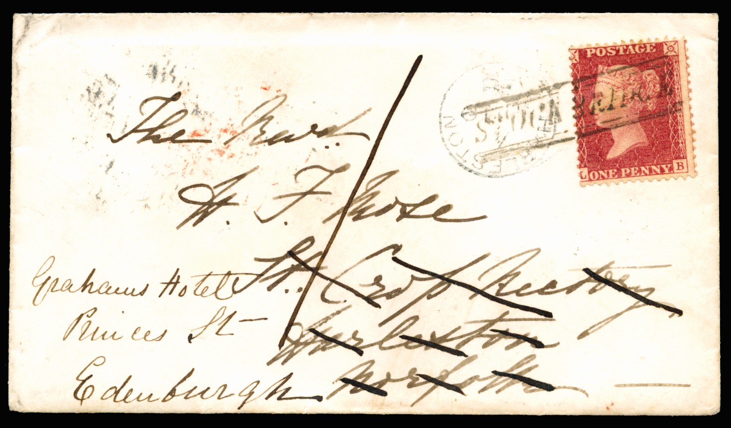 1858 1d Red-brown Pl.36. Very fine used example...