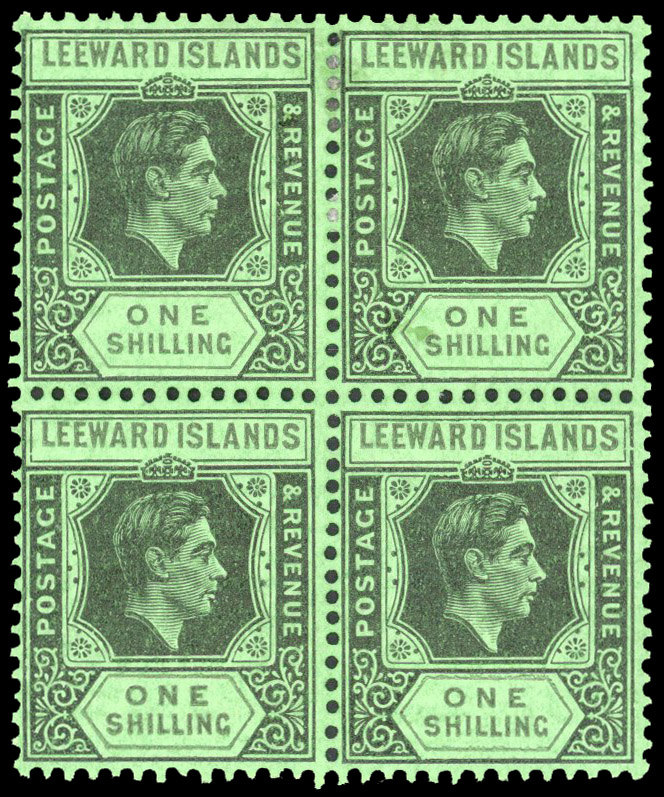 Leeward Islands SG 110bb block mint